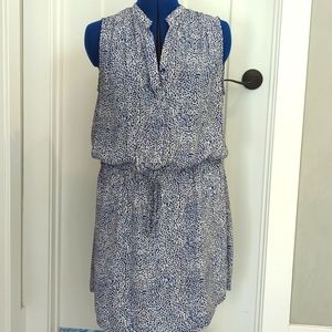 Blue and White knee length dress